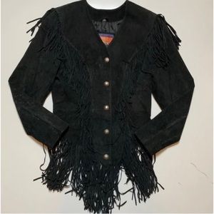 Cripple Creek Womens leather fringe jacket sz m